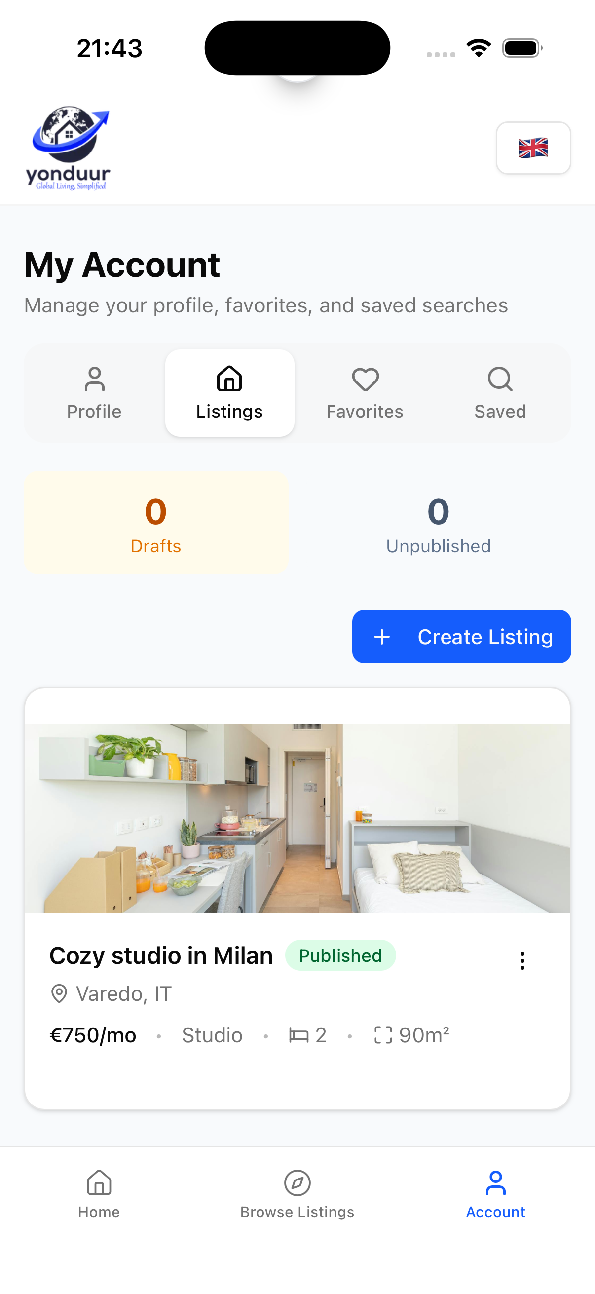 Account listings management